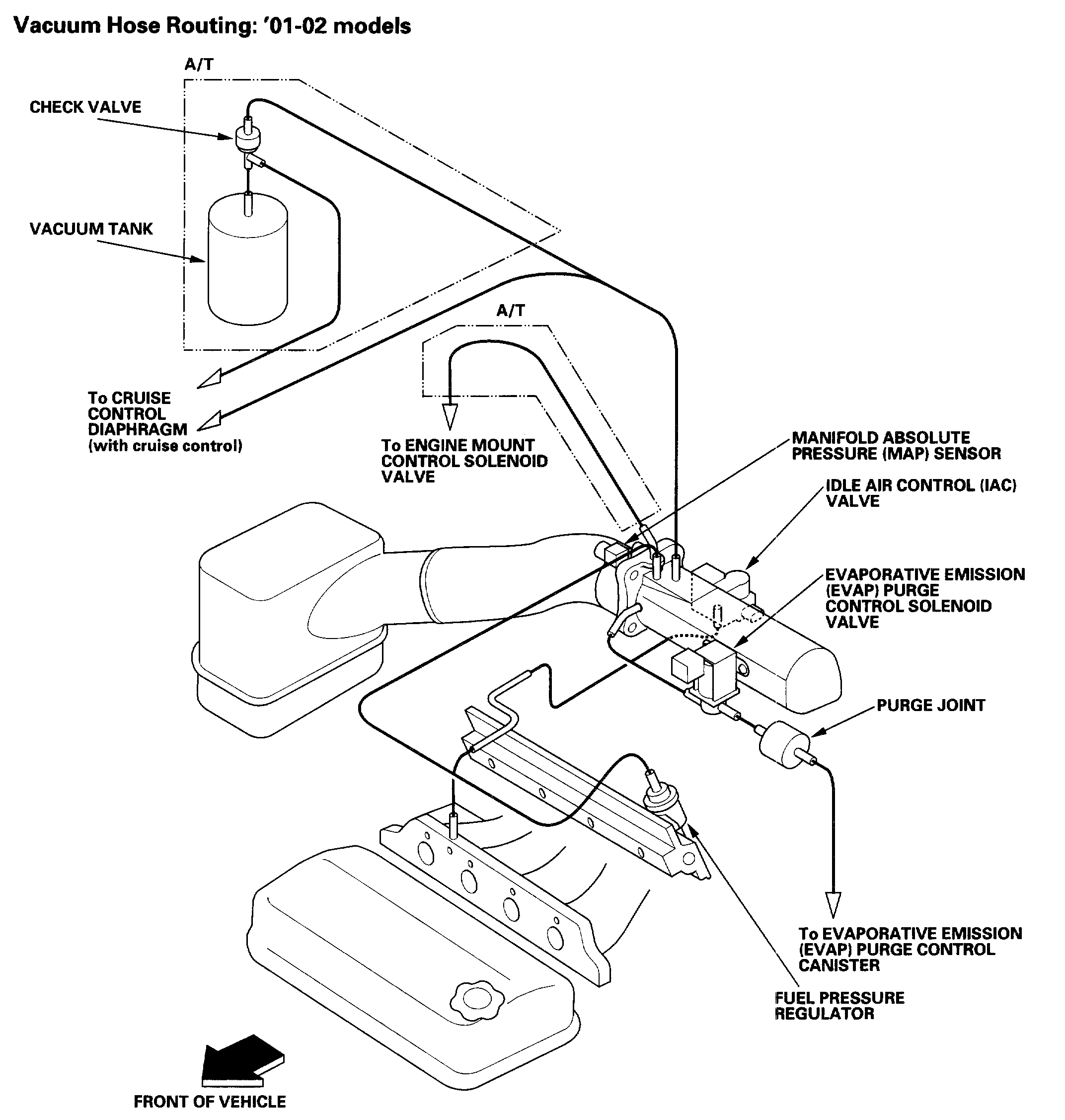 how replace vacuum hose 2016 accord diagram show location