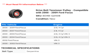Step by Step Ford Focus 2003 Serpentine Belt Replacement Diagram Help
