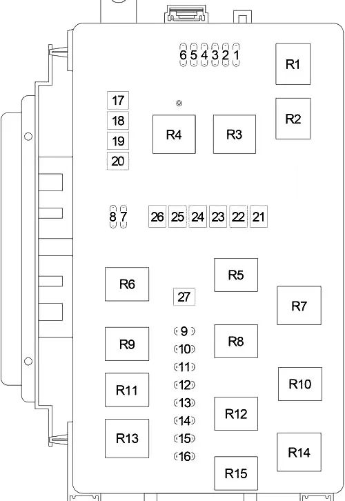 Troubleshoot Dodge Magnum electrical issues with this 2005 fuse map